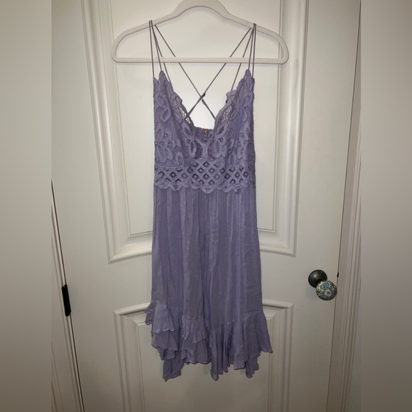 Free People Adela Slip Sleeveless Lilac Purple Mini Dress, Large - Picture 1 of 2